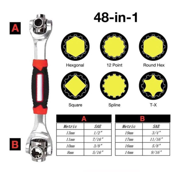 48-In-1 360 Degree Socket Tiger Wrench