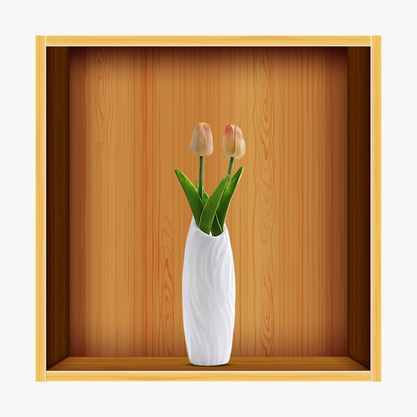 3D Wall Stickers Flower Vase (Pack Of 4)