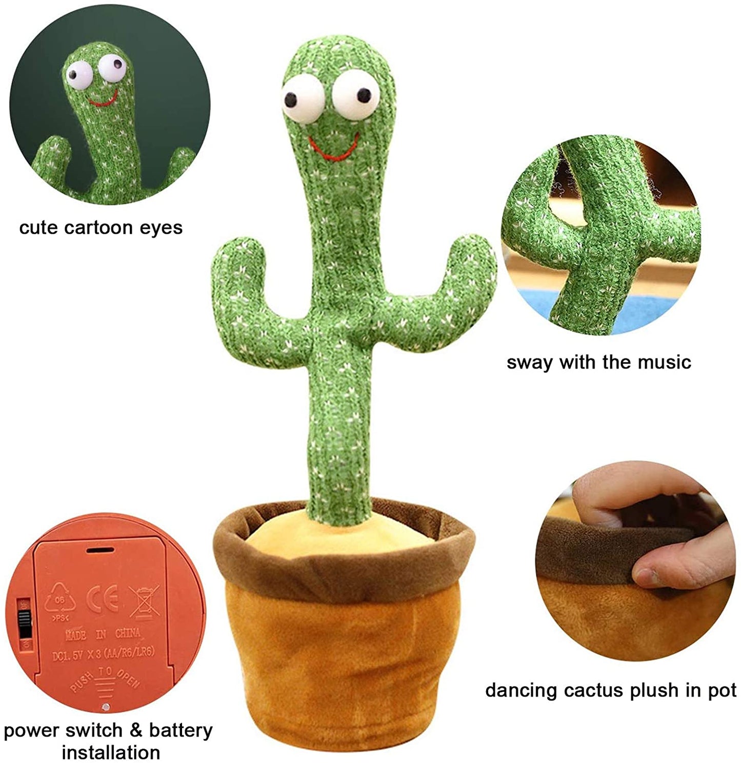 Cute Dancing & Talking Cactus Toy